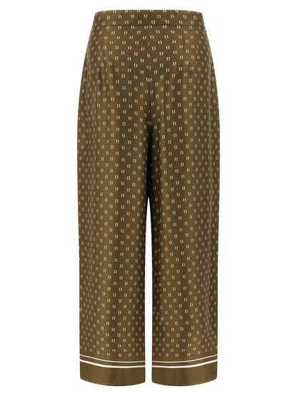 Bicolor Silk Casual Pants