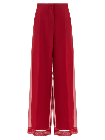 Multicolor Silk Casual Pants