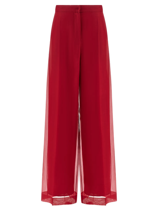 Multicolor Silk Casual Pants