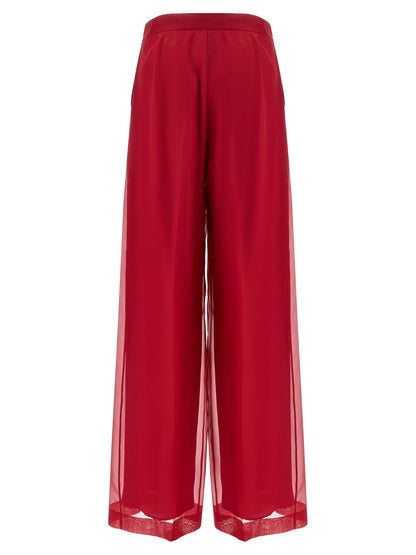 Multicolor Silk Casual Pants