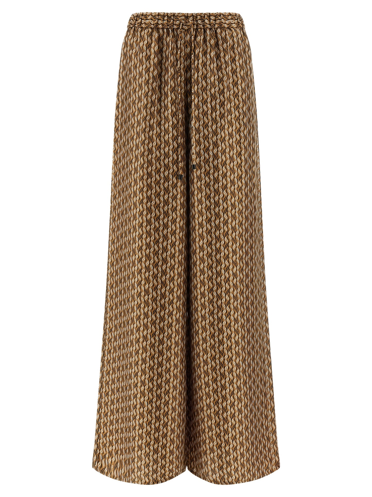 Brown Silk Casual Pants