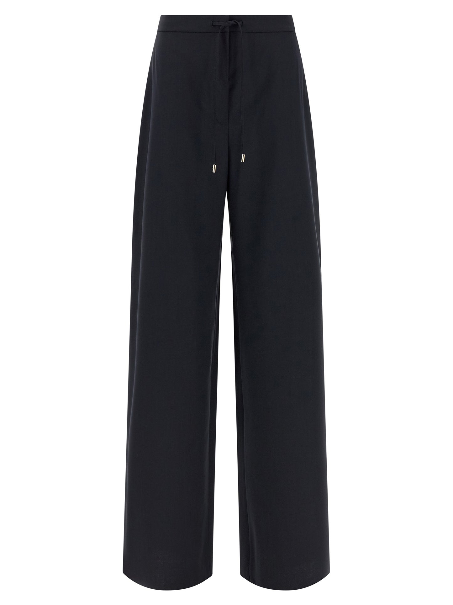 Blue Virgin Wool Casual Pants