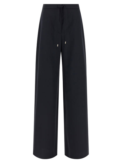 Blue Virgin Wool Casual Pants