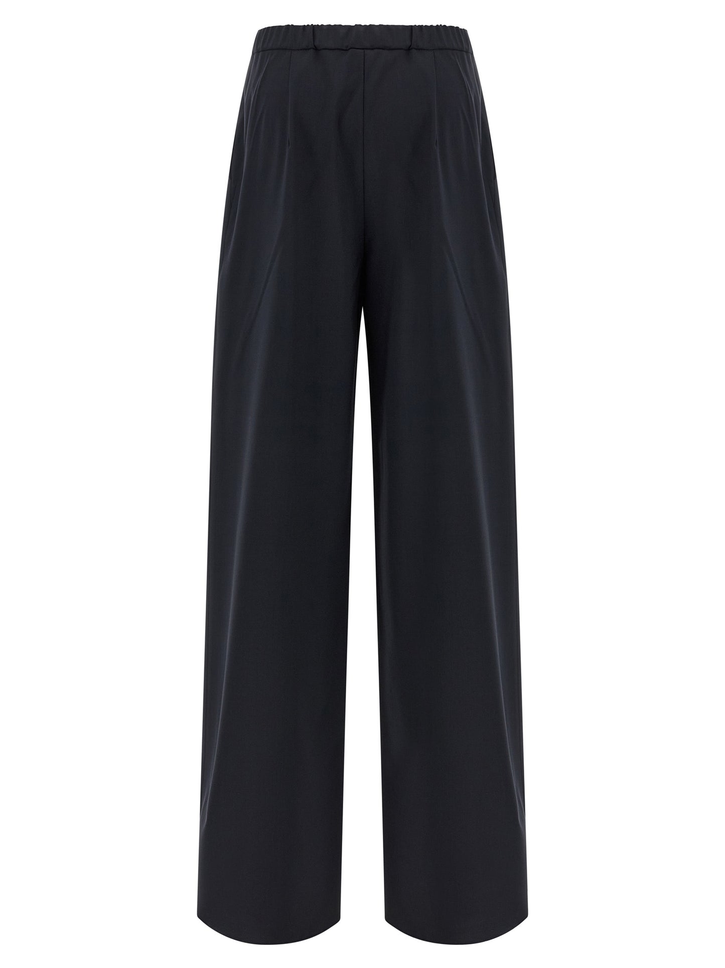 Blue Virgin Wool Casual Pants