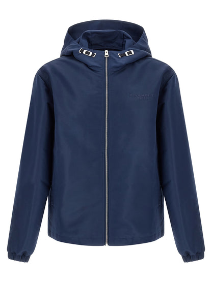 Blue Polyester Shell Jacket