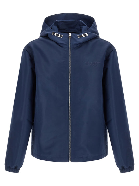Blue Polyester Shell Jacket