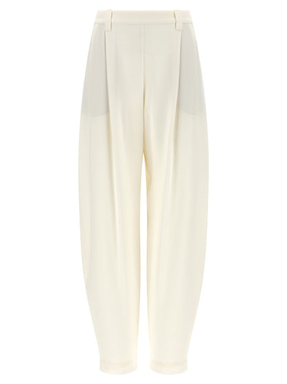 Beige Viscose Casual Pants