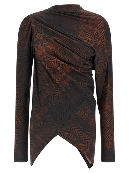 Brown Cotton Pattern Shirt