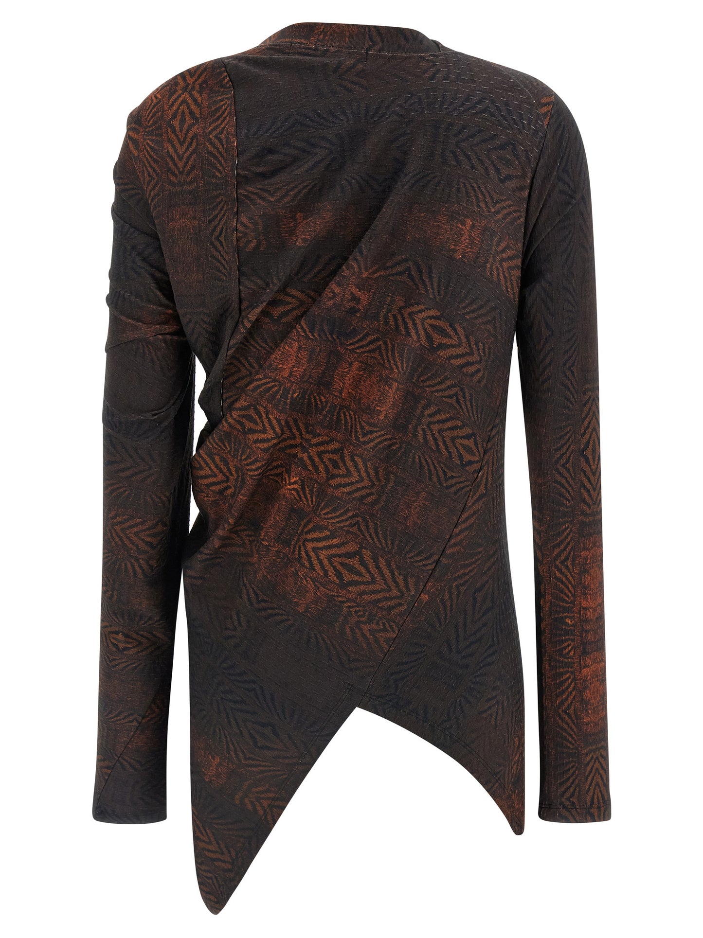 Brown Cotton Pattern Shirt