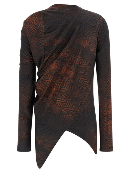Brown Cotton Pattern Shirt