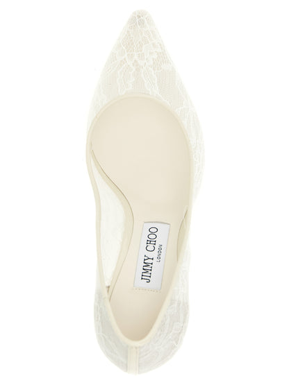 White Tencel High Heel Pumps