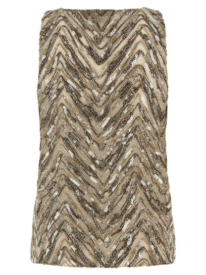 Beige Silk Tank Tops