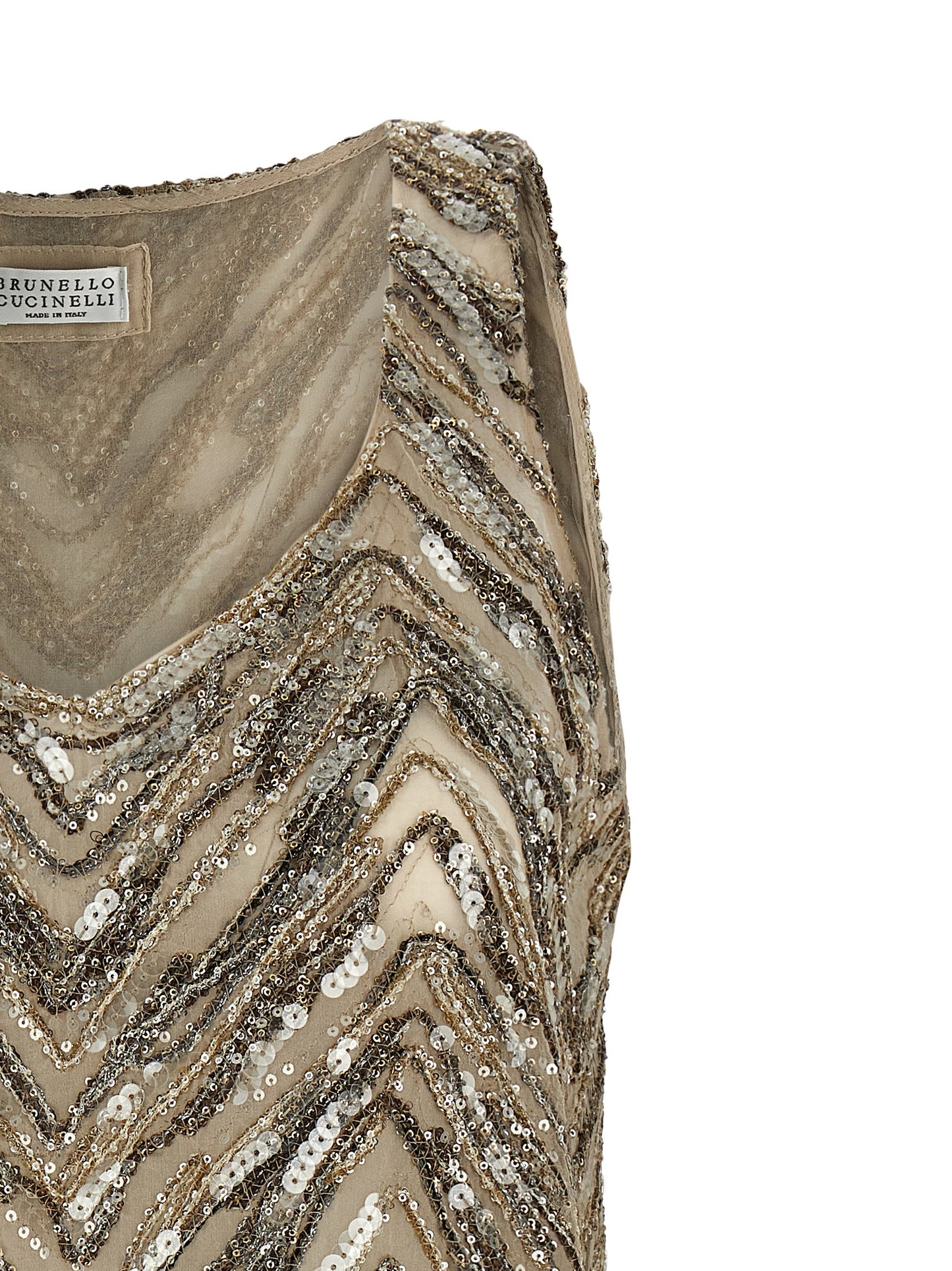 Beige Silk Tank Tops