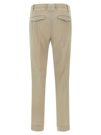 Beige Virgin Wool Dress Pants