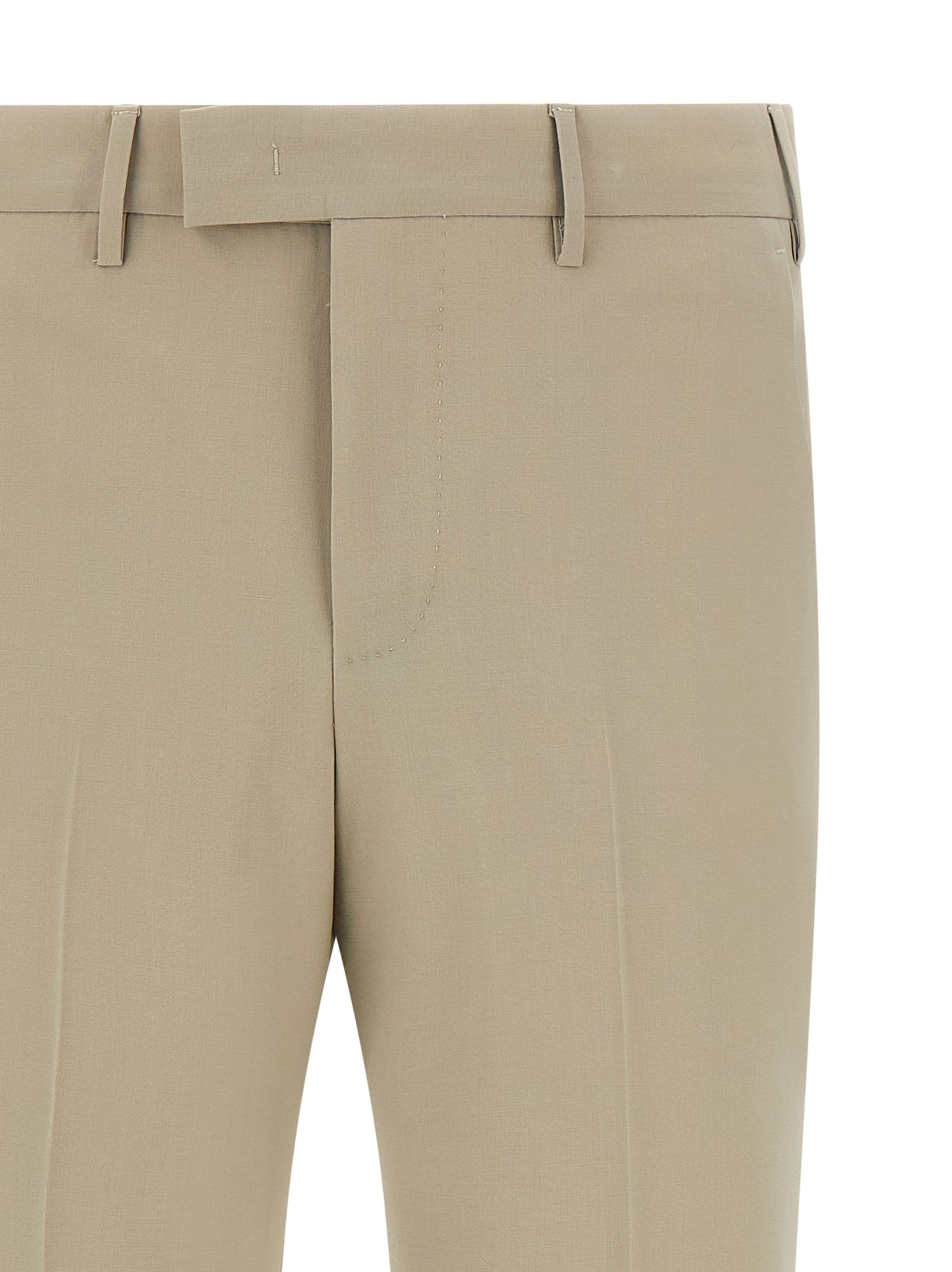 Beige Virgin Wool Dress Pants