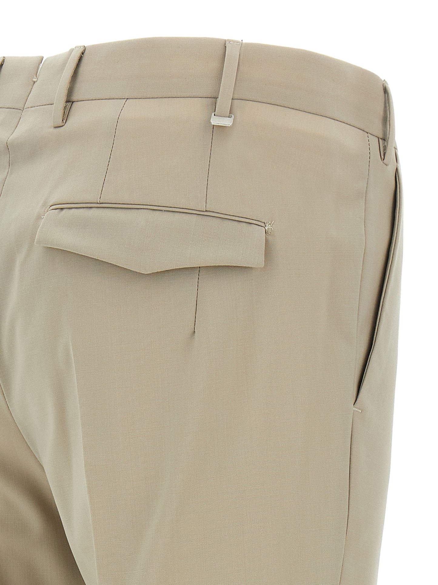 Beige Virgin Wool Dress Pants