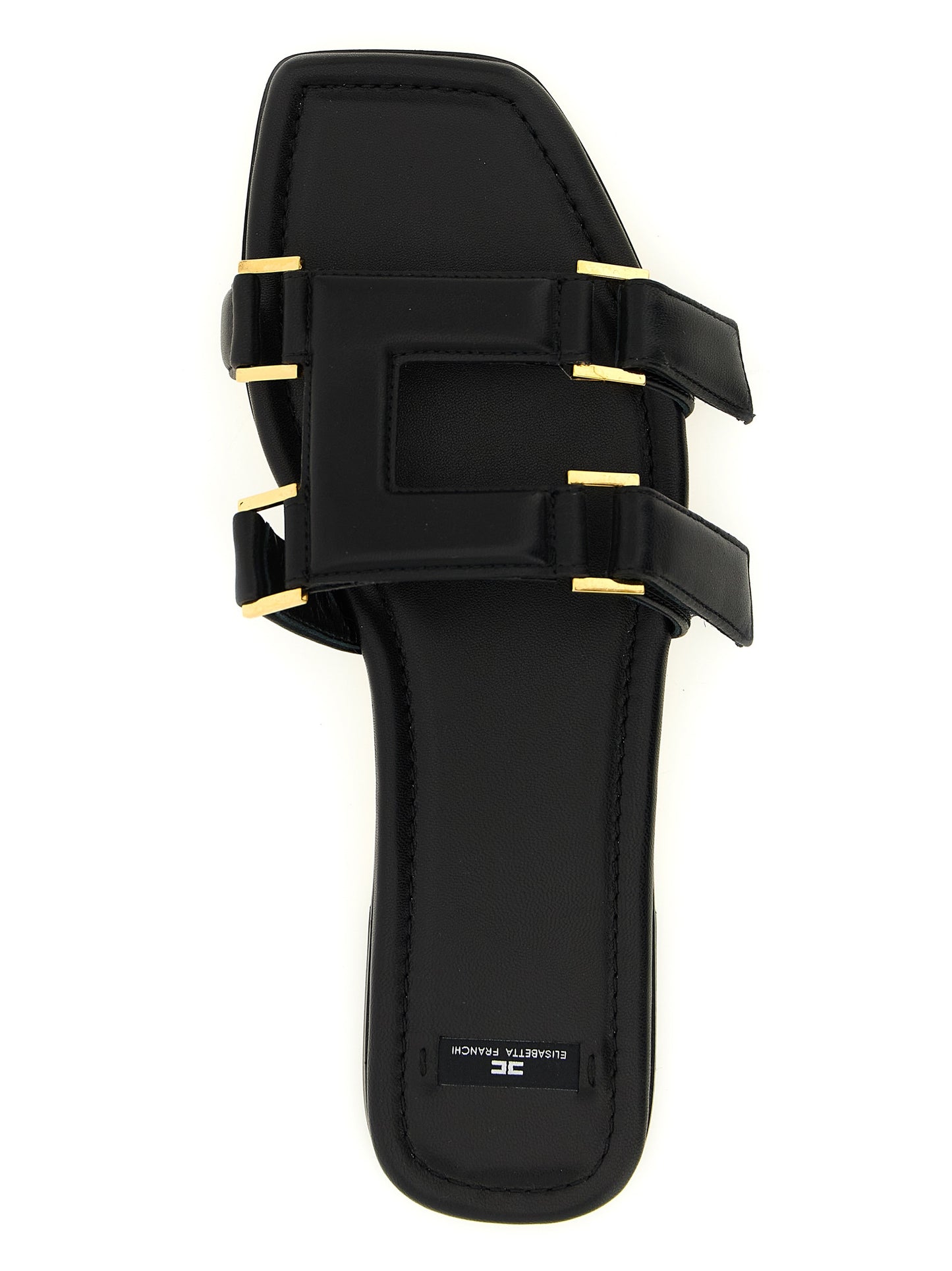 Black Lambskin Slides