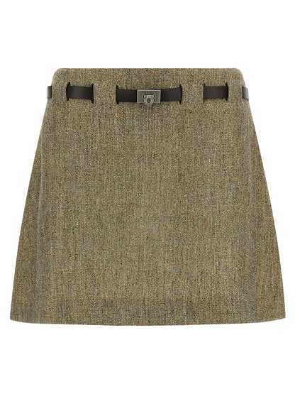 Multicolor Linen Long Skirt