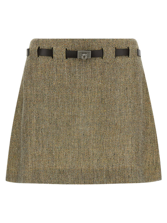 Multicolor Linen Long Skirt
