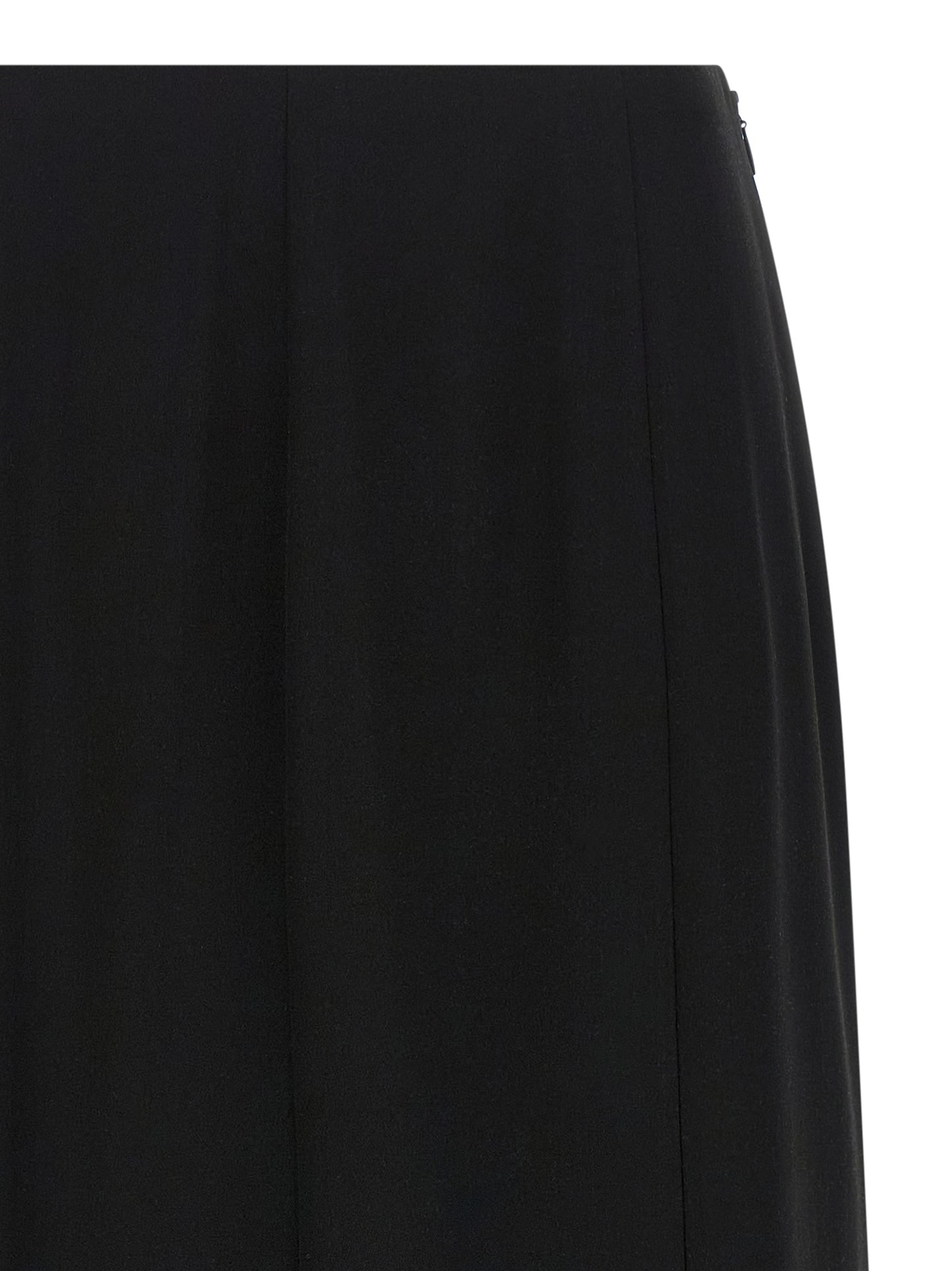 Black Silk Midi Skirt