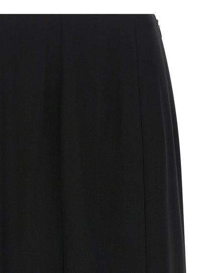 Black Silk Midi Skirt