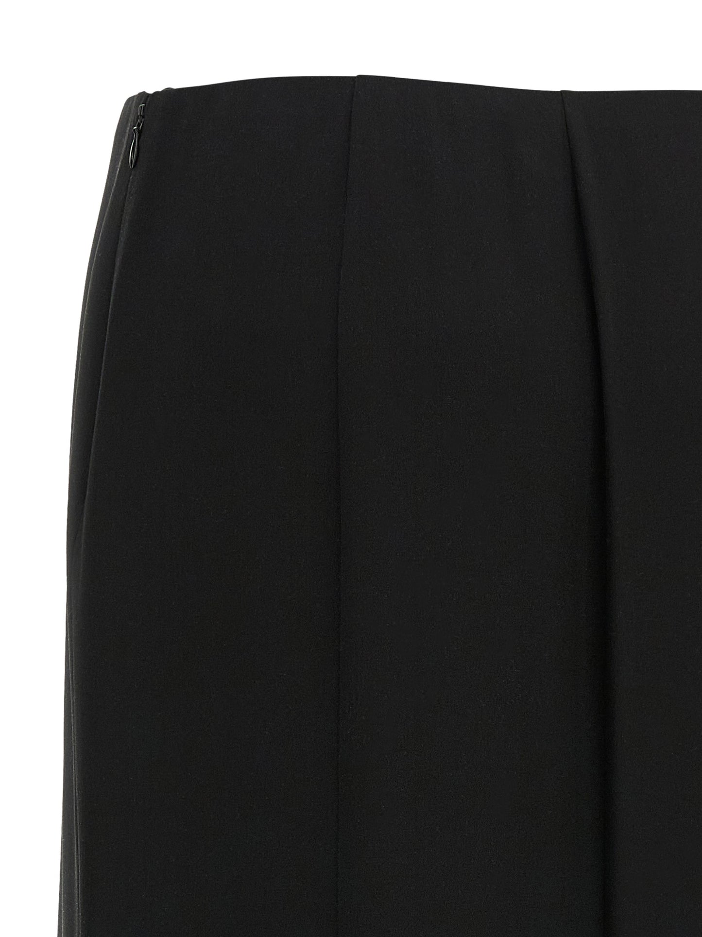 Black Silk Midi Skirt