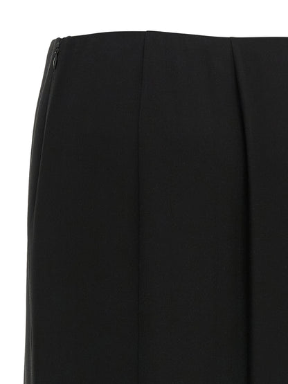 Black Silk Midi Skirt