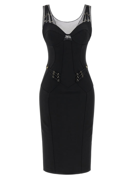 Black Polyamide Midi Dress