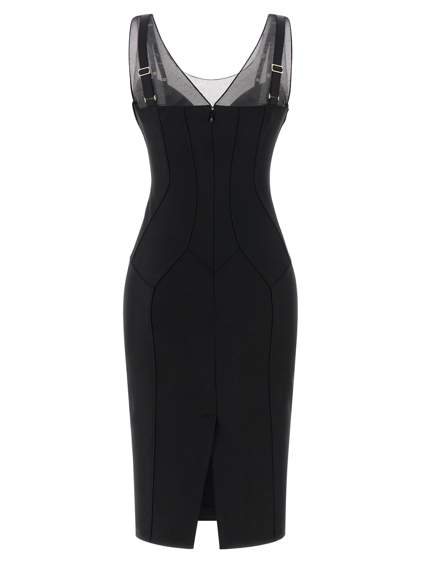 Black Polyamide Midi Dress