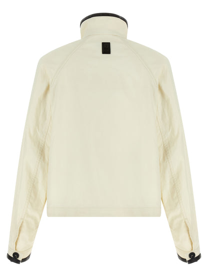White Linen Full-Length Jacket