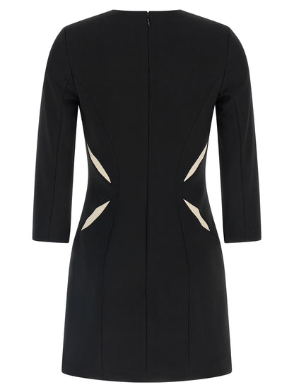 Bicolor Polyester Short Dress