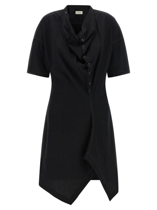 Black Cotton Midi Dress