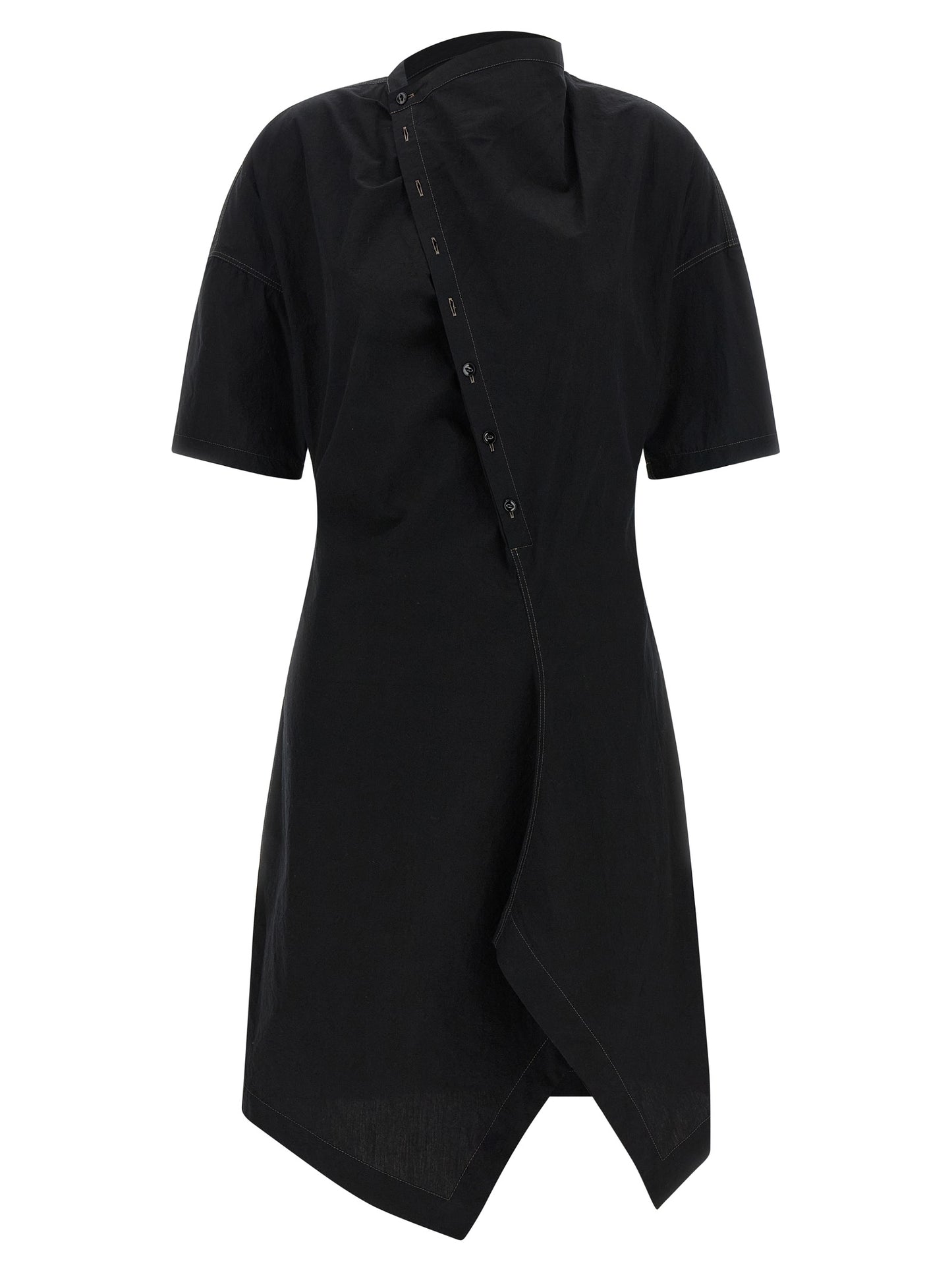 Black Cotton Midi Dress