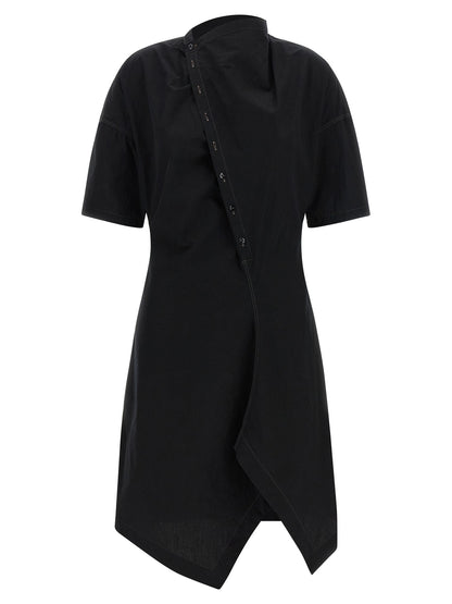 Black Cotton Midi Dress