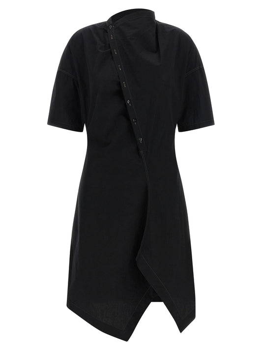 Black Cotton Midi Dress