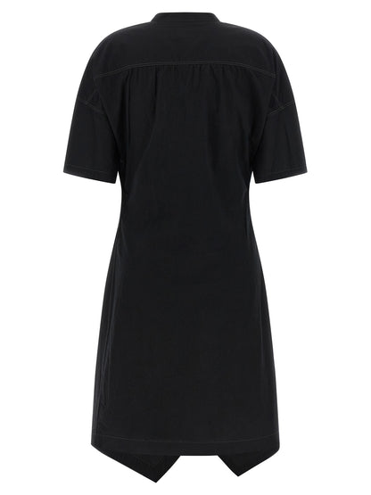 Black Cotton Midi Dress