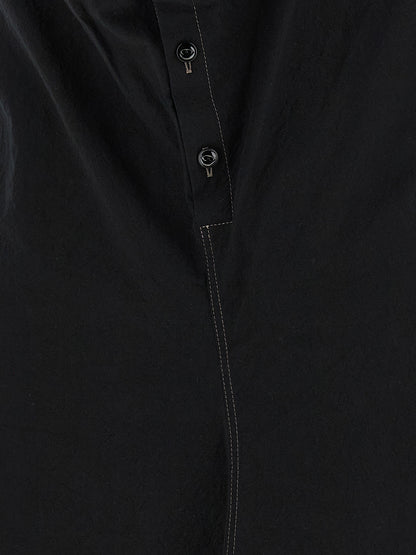 Black Cotton Midi Dress