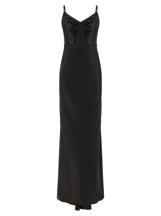 Black Polyester Long Dress