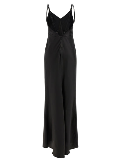 Black Polyester Long Dress