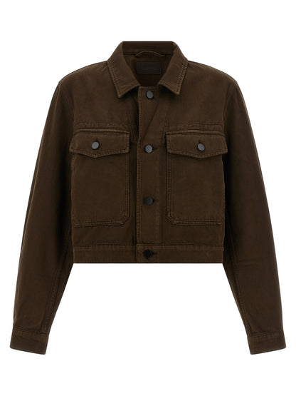 Brown Cotton Denim Jacket