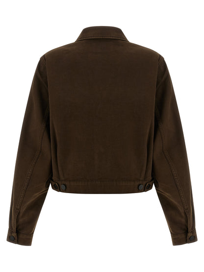 Brown Cotton Denim Jacket