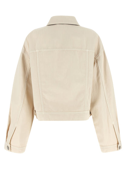 Beige Cotton Denim Jacket