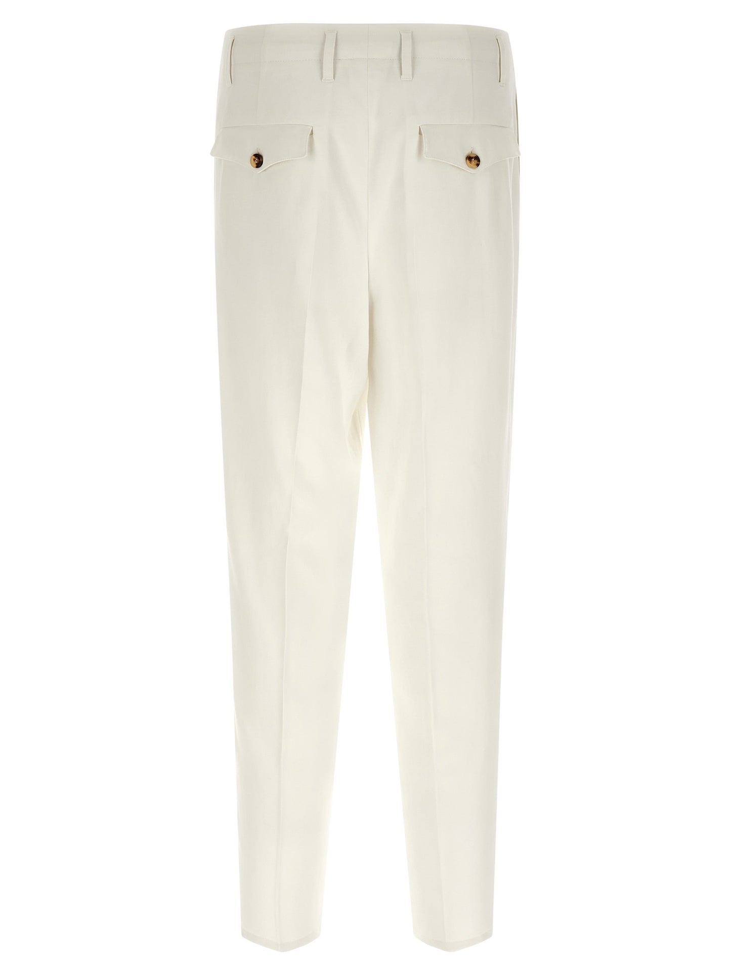 White Cotton Casual Pants