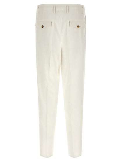 White Cotton Casual Pants