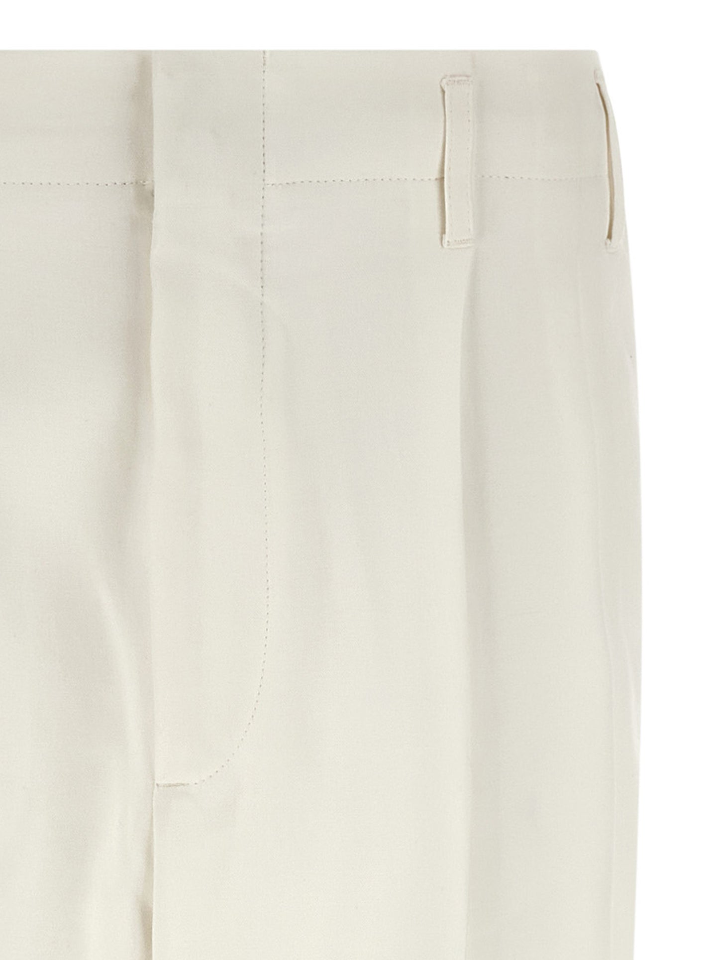 White Cotton Casual Pants