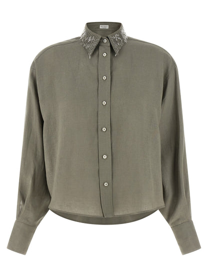 Bicolor Linen Blouse
