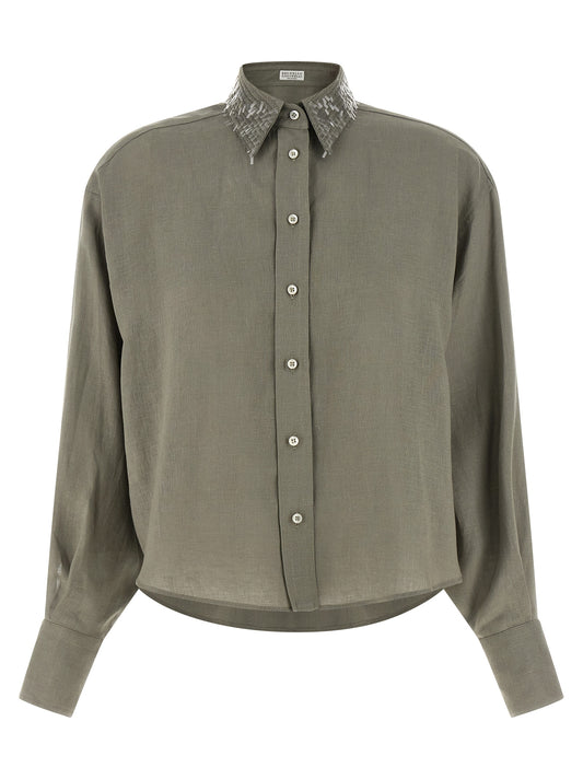 Bicolor Linen Blouse