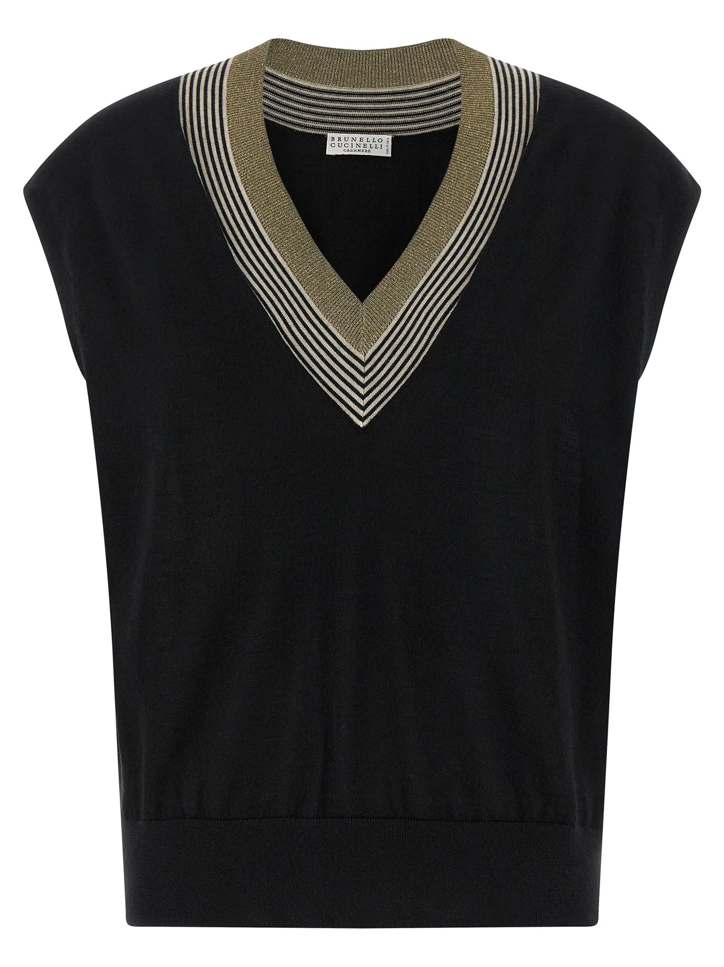 Black Cashmere Sleeveless Jacket