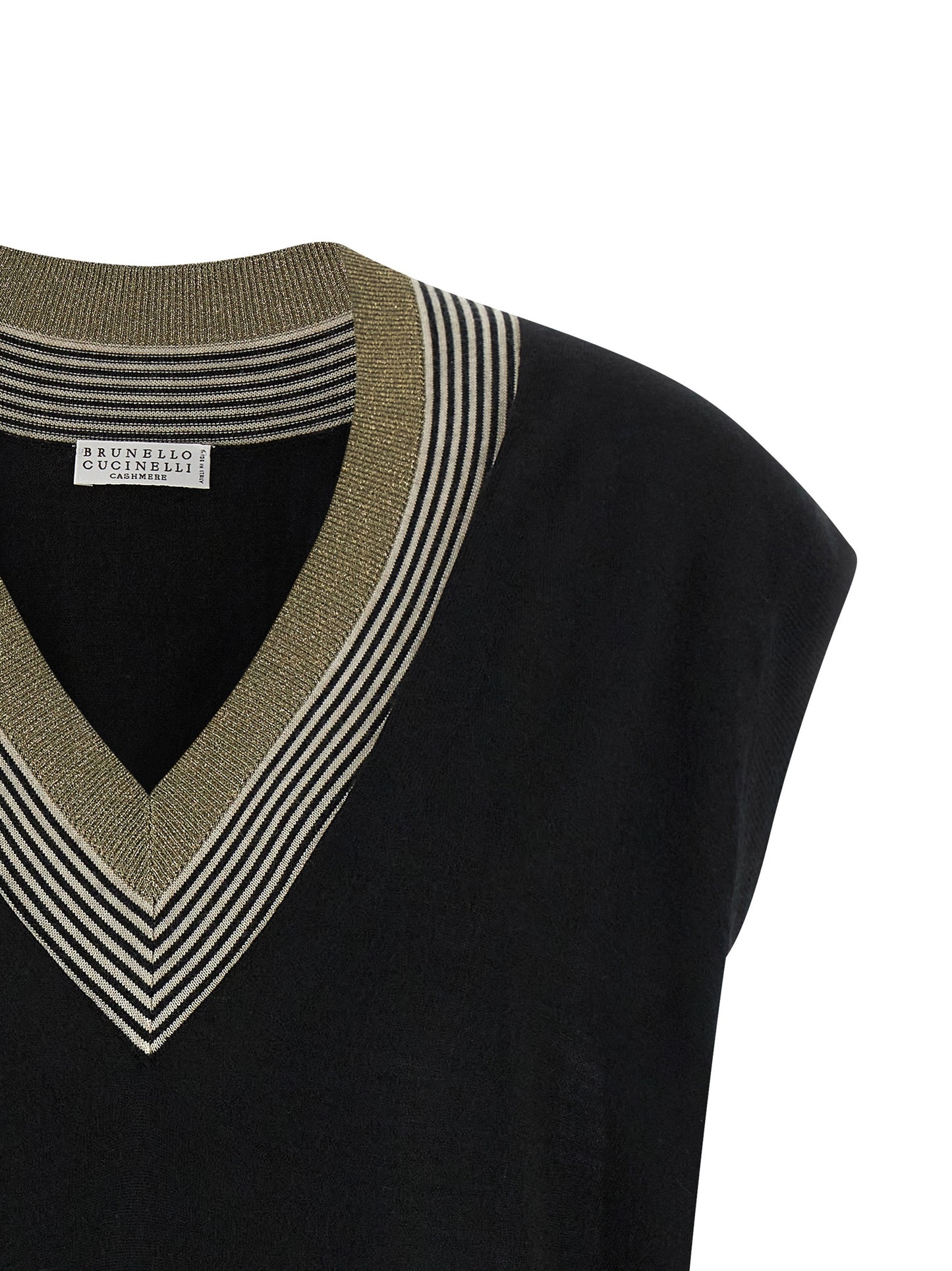 Black Cashmere Sleeveless Jacket