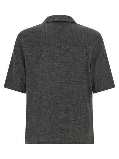 Gray Linen Blouse